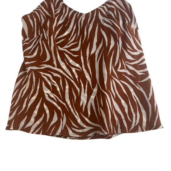 Time And Tru Womens Zebra Print Woven Cami Brown Size Small (4-6) New - Picture 4 of 10